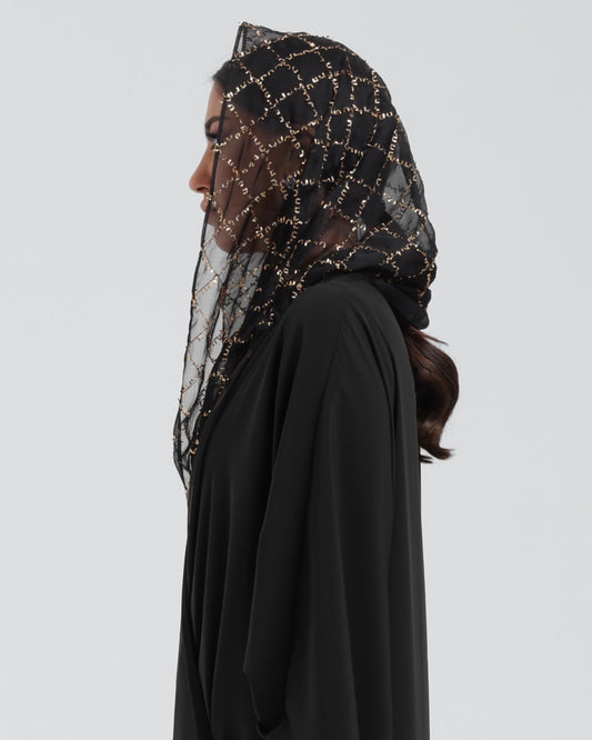 Shaikha Black Head Scarf